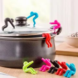 نگهدارنده فانتزی درب قابلمه طرح آدمک بسته 2 عددی